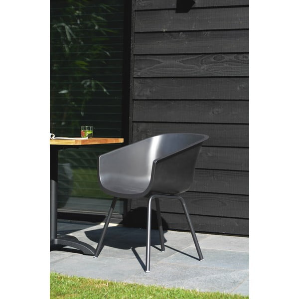 Temno sivi plastični vrtni stoli v kompletu 2 ks Amalia Alu Rondo – Hartman-image-1