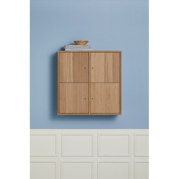 Stenski regal v hrastovem dekorju v naravni barvi 70x70 cm Mistral – Hammel Furniture-image-1