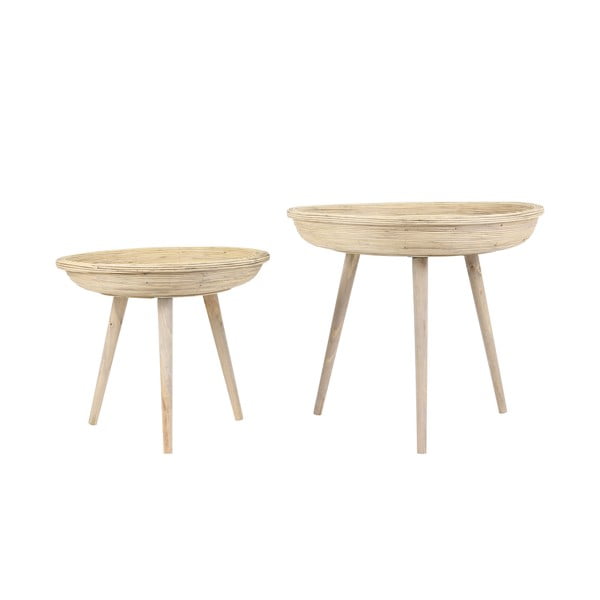 Okrogle stranske mizice v kompletu 2 ks iz ratana ø 56 cm Colon – Light & Living-image-3