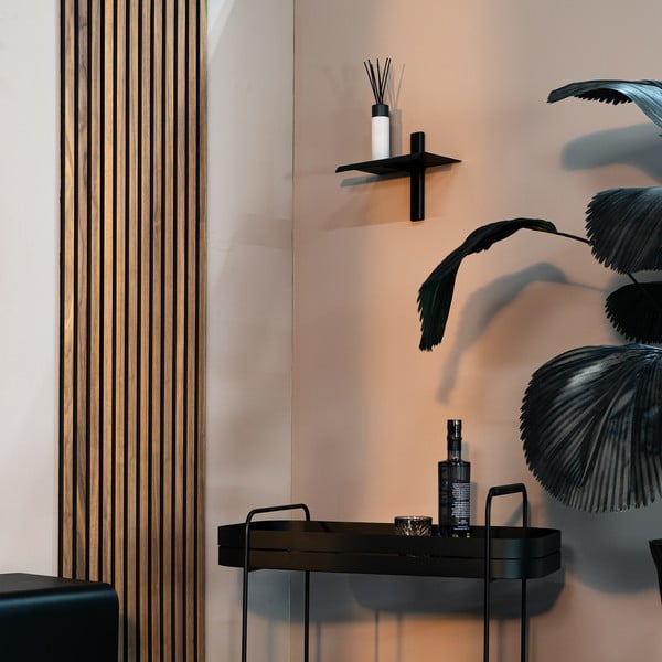 Črna kovinska polica 28 cm Hola – Spinder Design-image-1