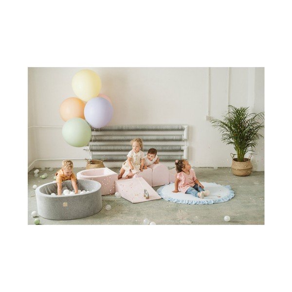 Rožnato žametno otroško igrišče iz pene 4 ks višina 30 cm 225x90 cm Montessori – Meowbaby-image-2