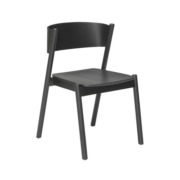 Jedilni stol iz črnega hrasta Oblique - Hübsch