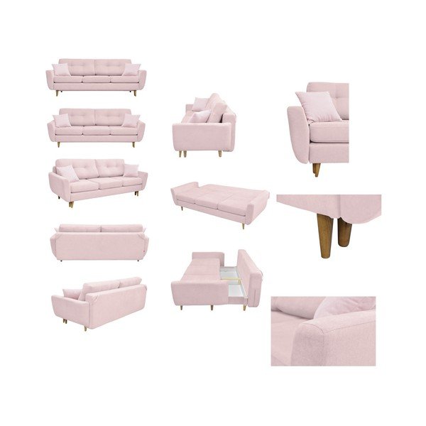 Roza kavč z lahkimi nogami Mazzini Sofas Rose-image-1