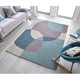 Modro-bež volnena preproga 230x160 cm Glow - Flair Rugs
