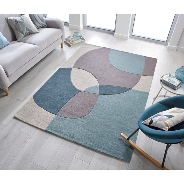 Modro-bež volnena preproga 230x160 cm Glow - Flair Rugs-image-1