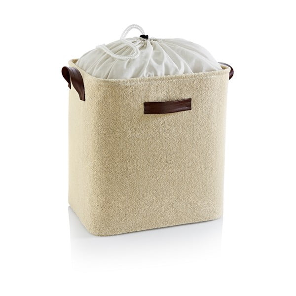Bež tekstilni koš za perilo 55 l – Mioli Decor