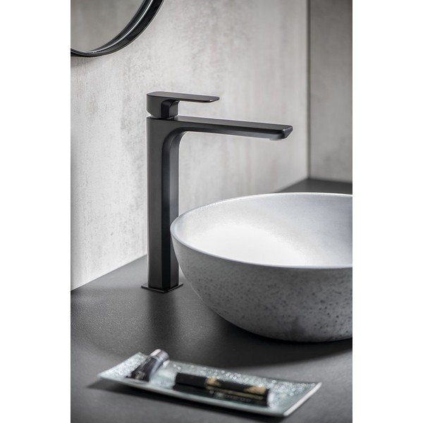 Mat črna stoječa armatura za umivalnik Spy – Sapho-image-1