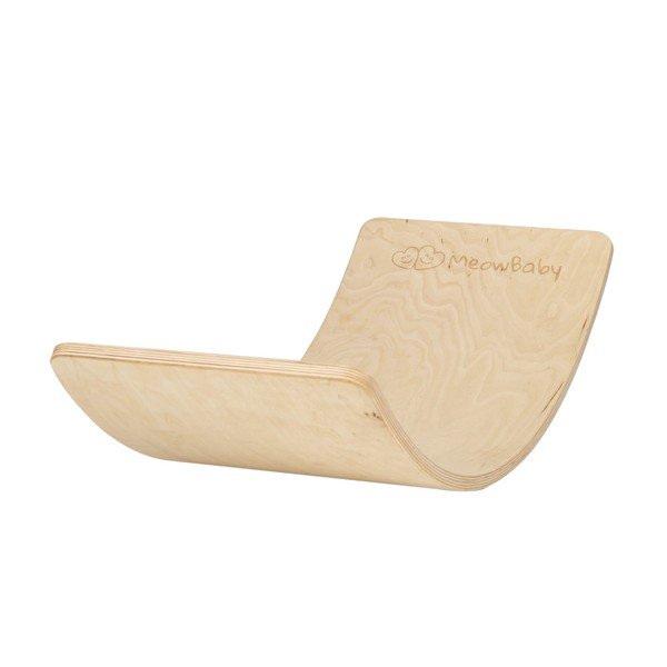 Deska za ravnotežje iz masivnega bora v naravni barvi 80x30x18 cm Montessori – Meowbaby