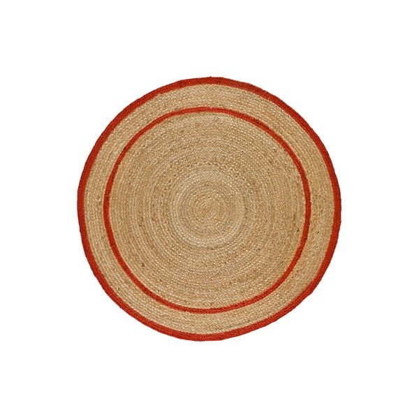 Rdeča/naravna okrogla preproga ø 120 cm Mahon – Universal