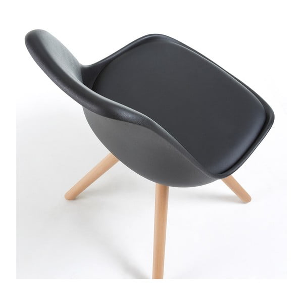 Črn stol z bukovimi nogami loomi.design Lumos-image-2