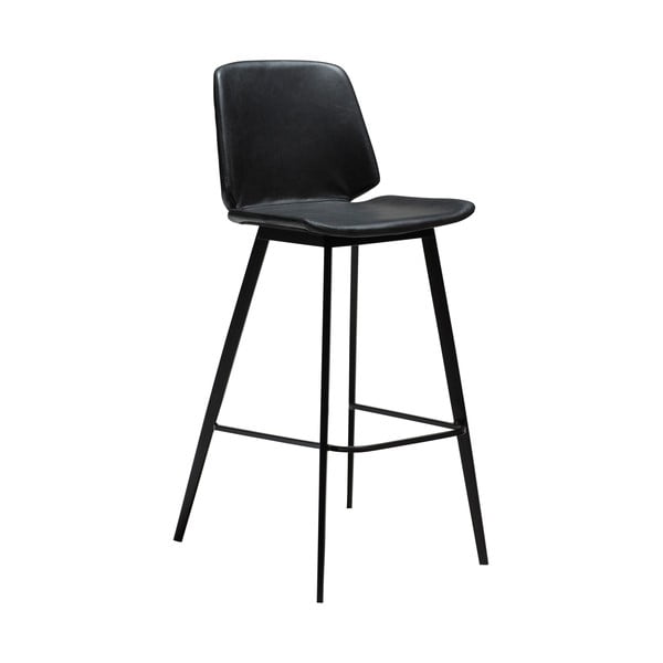 Črn barski stol iz umetnega usnja DAN-FORM Denmark Swing, višina 94 cm