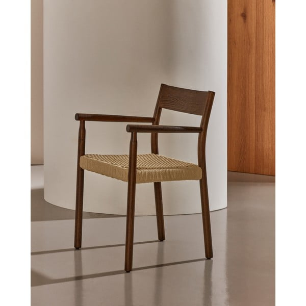 Rjav/naraven jedilni stol iz masivnega hrasta Yalia – Kave Home-image-2