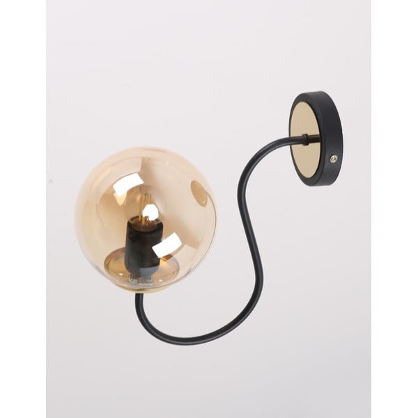 Oker rumeno-črna stenska svetilka ø 15 cm Oslo – Squid Lighting-image-3