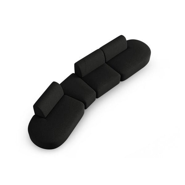 Črna sedežna garnitura 412 cm Shane – Micadoni Home-image-2