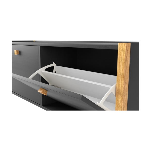 Temno siva klop/omara za čevlje Woodman Bode -image-3