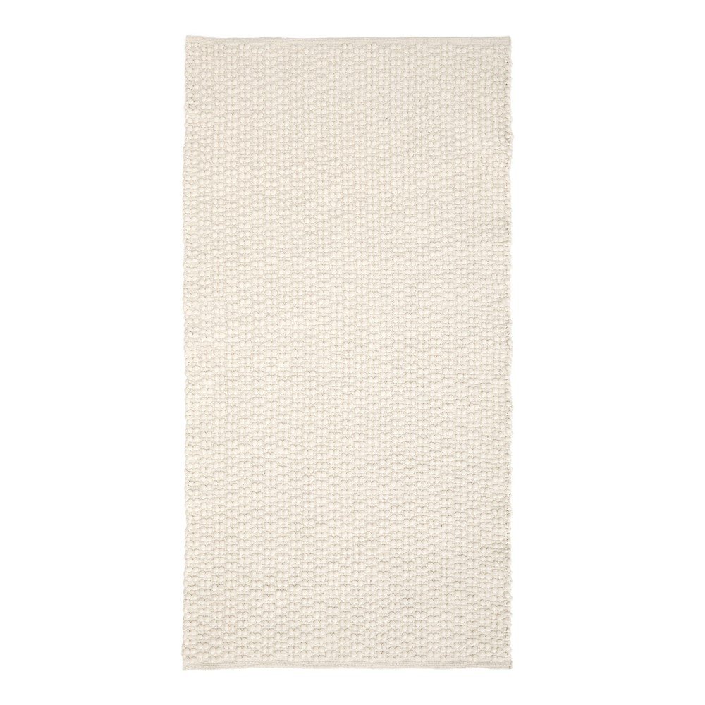 Kremno bel ročno tkan tekač iz mešanice bombaža 70x140 cm Mascarell