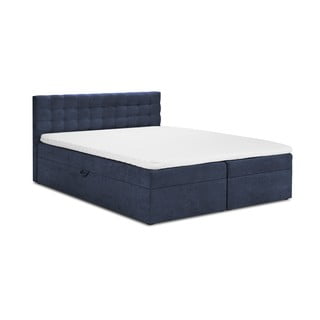 Temno modra zakonska postelja Mazzini Beds Jadea, 140 x 200 cm