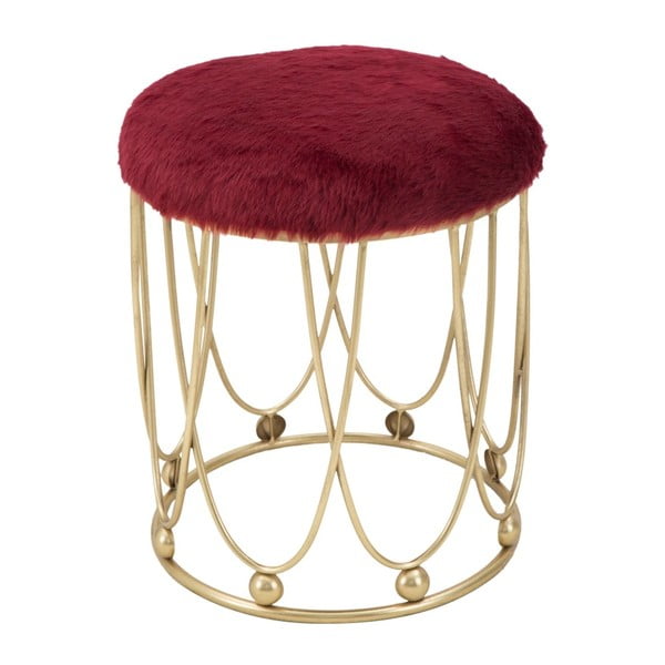 Vino rdeč oblazinjen stolček z železno strukturo v zlati barvi Mauro Ferretti Amelia