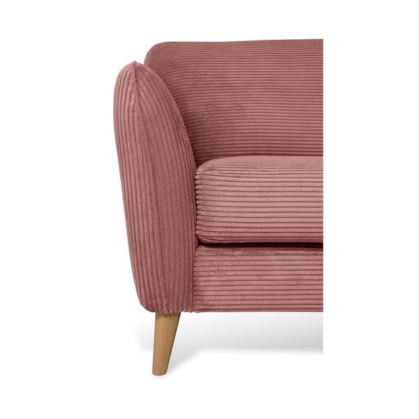 Rožnata kotna sedežna garnitura iz rebrastega žameta (desni kot) Paris – Scandic-image-4