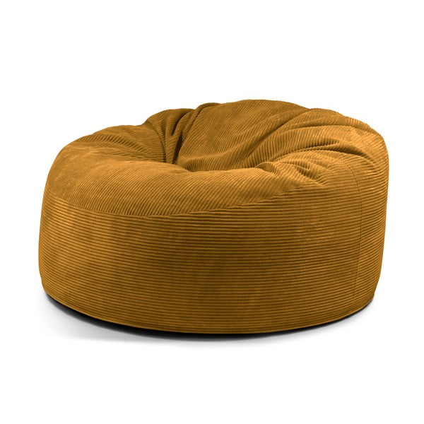 Gorčično rumena vreča za sedenje iz rebrastega žameta Om 135 – SLOWDOWN