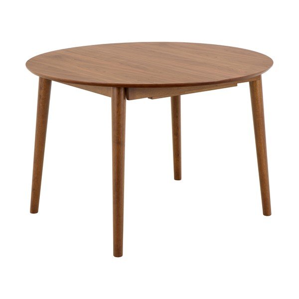 Okrogla raztegljiva jedilna miza z dodatno ploščo v orehovem dekorju ø 115 cm Montreux – Actona