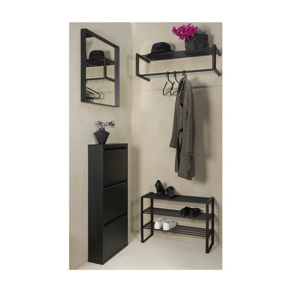 Črna kovinska omarica za čevlje 70x48,5x29 cm Rex – Spinder Design-image-3