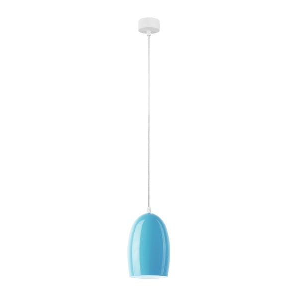 Modra stropna svetilka z belim kablom Sotto Luce Ume