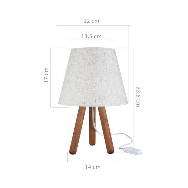 Namizna svetilka s tekstilnim senčnikom v beli in naravni barvi (višina 33,5 cm) - Squid Lighting-image-2