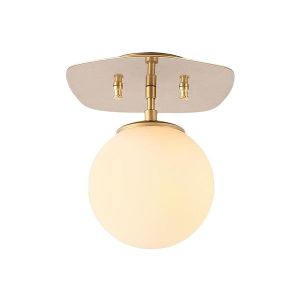 Stropna svetilka v zlati barvi s steklenim senčilom 20x25 cm Well – Opviq lights