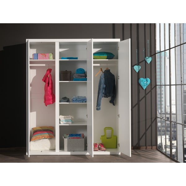 Bela garderobna omara Vipack Lara, višina 204 cm-image-1