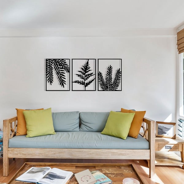 Kovinske stenska dekoracija v kompletu 3 ks 118x50 cm Yakomo – Wallity-image-4