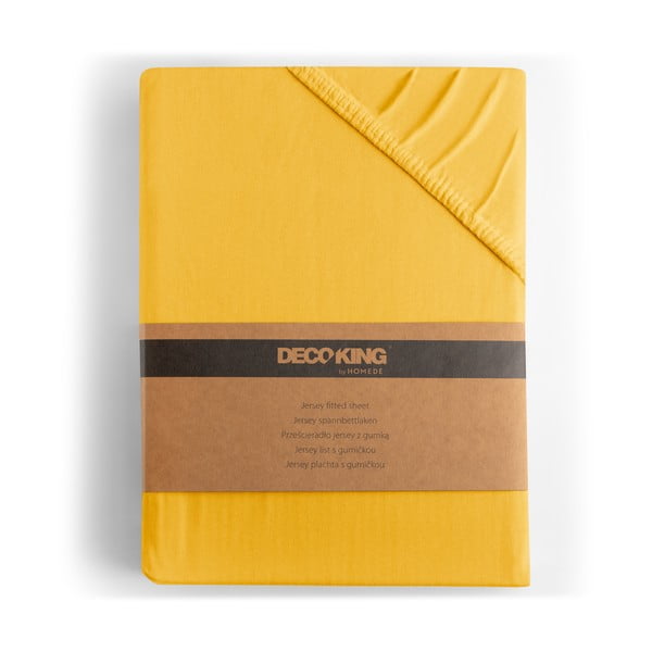 Rumena napenjalna rjuha iz jerseyja 220x200 cm Amber – Restilo-image-4