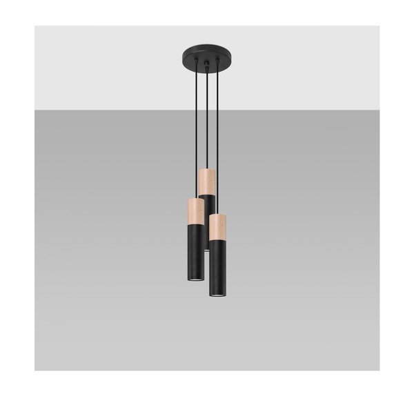 Črna viseča svetilka ø 6 cm Paul – Sollux-image-3