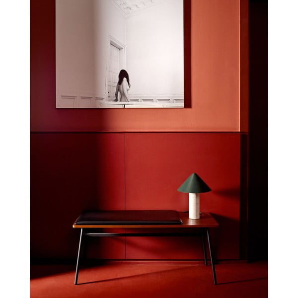 Črna/rjava klop iz umetnega usnja Carabel – Kave Home-image-1