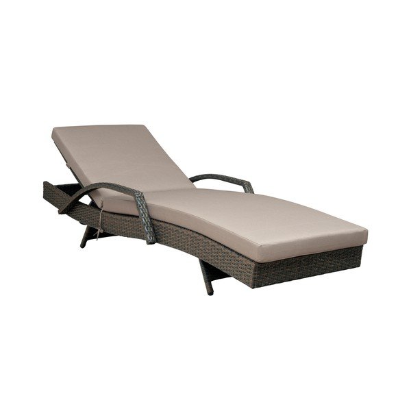 Rjav/bež vrtni ležalnik iz umetnega ratana Redondo – Unique Furniture