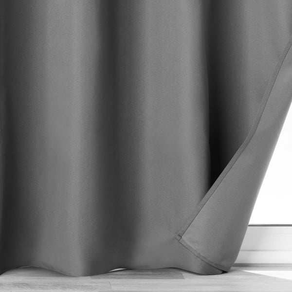 Antracitno siva zatemnitvena zavesa iz mikrovlaken 140x260 cm Obscure – douceur d'intérieur-image-2