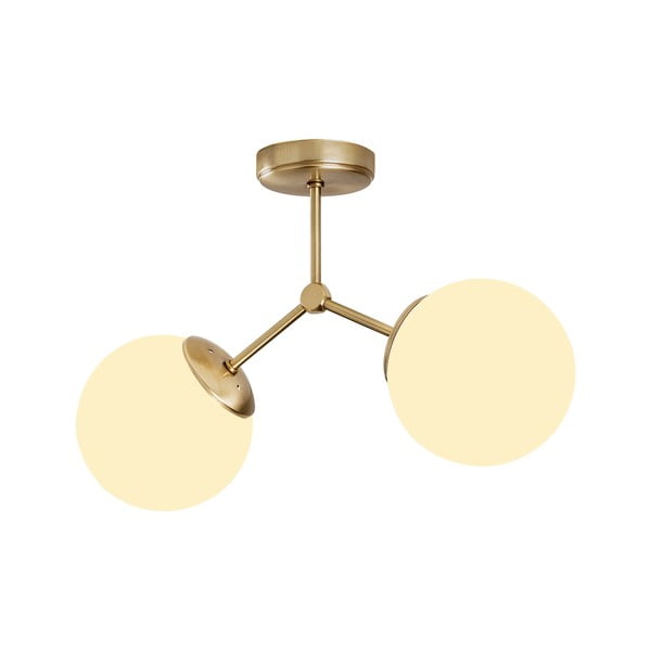 Bela/medeninasta stropna svetilka s steklenim senčilom 15x44 cm Damar – Opviq lights-image-2