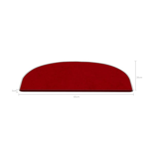 Rdeči komplet preprog za stopnice 16 ks 20x65 cm Plain Color – Vitaus-image-2