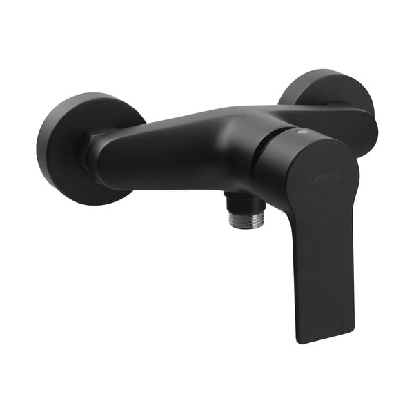 Mat črna stenska armatura za tuš (1 izhod) Pax – Sapho