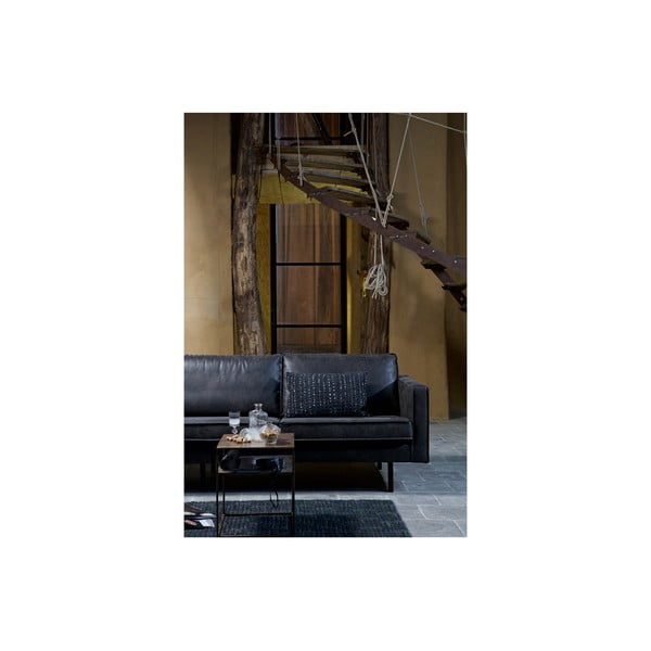 Črna sedežna garnitura iz umetnega usnja 190 cm Rodeo – WOOOD-image-3