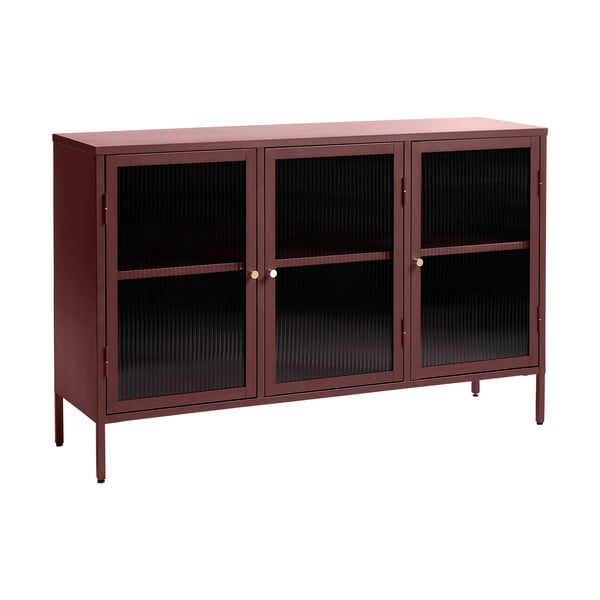 Rdeča kovinska vitrina 132x85 cm Bronco – Unique Furniture-image-3