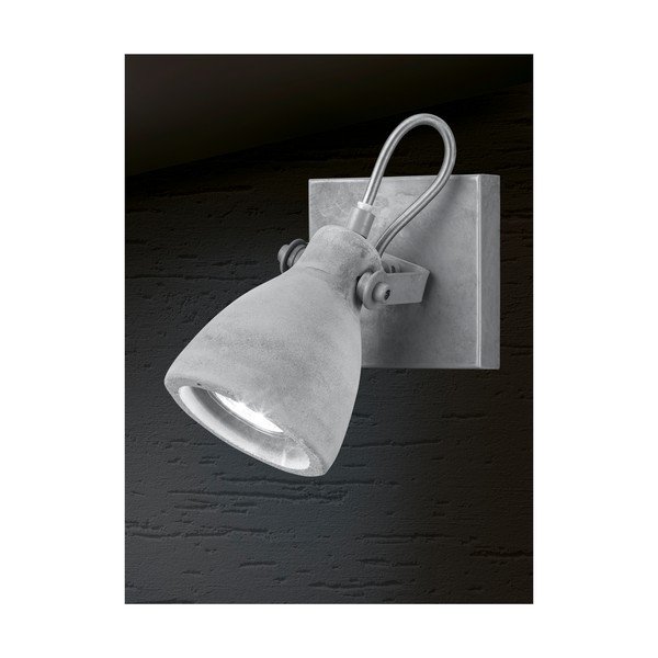 Siva stenska svetilka Trio Concrete, dolžina 10 cm-image-1