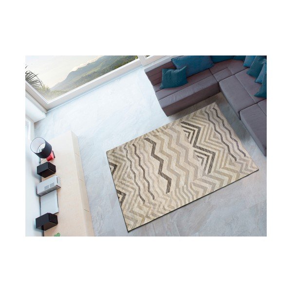 Siva preproga iz viskoze Universal Belga Zig Zag, 160 x 230 cm-image-2