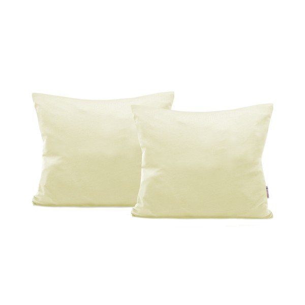 Komplet 2 kremnih bombažnih prevlek za vzglavnik DecoKing Amber Cream, 50 x 60 cm