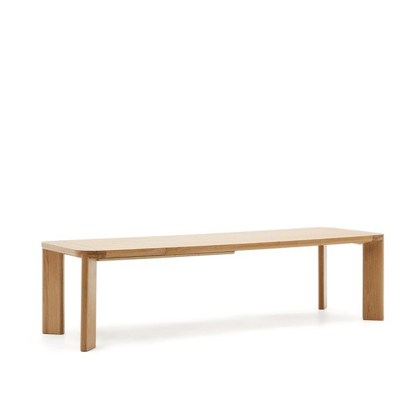 Raztegljiva jedilna miza z dodatno ploščo z mizno ploščo v hrastovem dekorju 100x240 cm Jondal – Kave Home-image-4