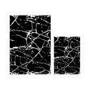 Bele/črne kopalniške preproge v kompletu 2 ks 60x100 cm Cracks – Mila Home