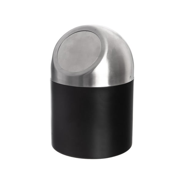 Črn koš za smeti iz nerjavečega jekla 1,2 l BLACK – Orion