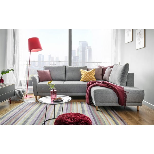 Svetlo siva raztegljiva sedežna garnitura Miuform Lovely Annie, desni kot-image-1