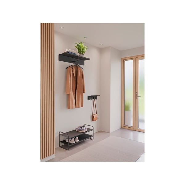 Črno jekleno stojalo za čevlje 33x33x80 cm A-Shoe – Zone-image-2