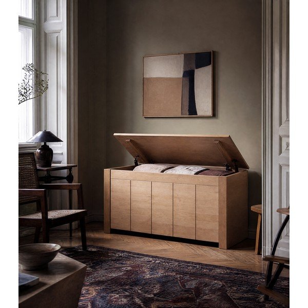 Skrinja iz masivnega bora v naravni barvi 100x45 cm Bertram – Støraa-image-1